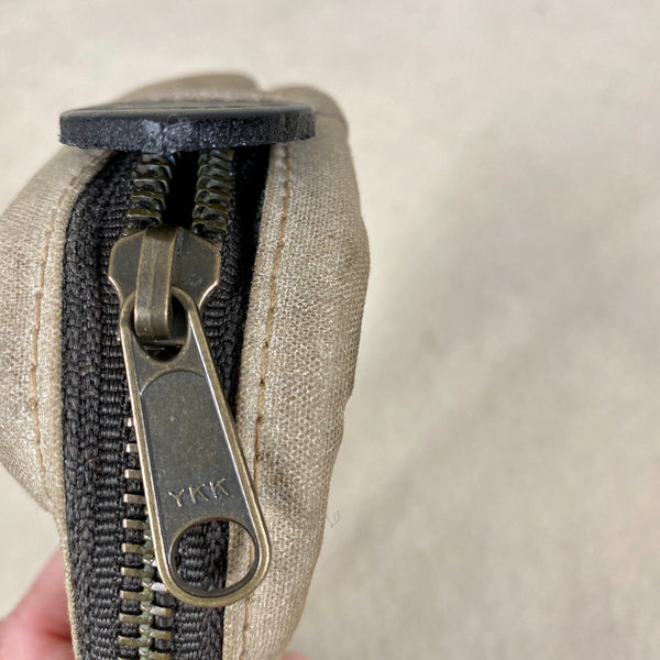 YKK Zipper View on Filson Mini Dop Kit Toiletries Bag Soy Wax Finished Style 70316
