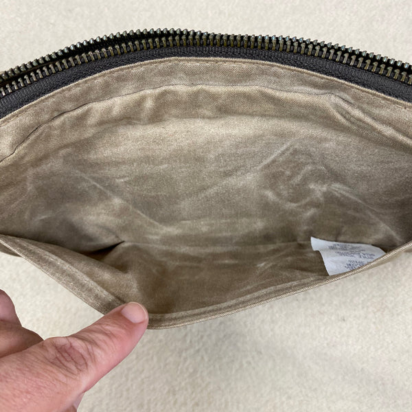 External Pocket View on Filson Mini Dop Kit Toiletries Bag Soy Wax Finished Style 70316