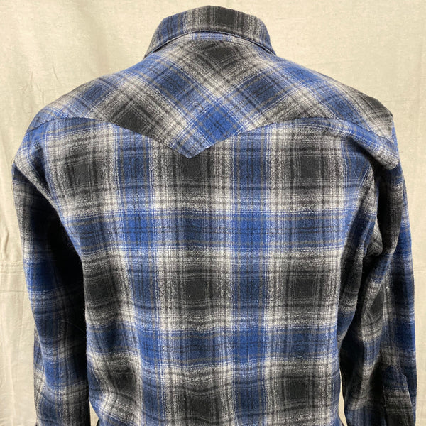 Pendleton Blue & Grey High Grade Western Wear Flannel Shirt SZ L Long