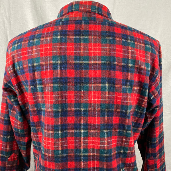 Rear Upper View of Vintage Pendleton Christie Tartan Wool Flannel Shirt SZ L