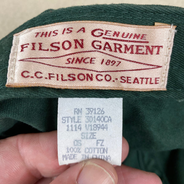 Tag View of Filson Green F Hat One Size Fits All