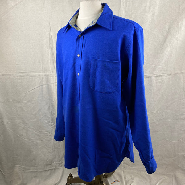 Left Angle View of Vintage Pendleton Blue Trail Shirt SZ XL
