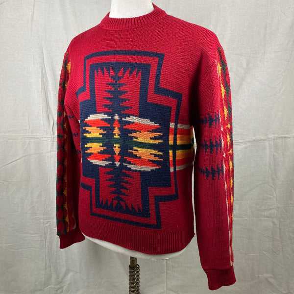Left Angle View of Vintage Pendleton High Grade Western Wear Wool Sweater SZ L