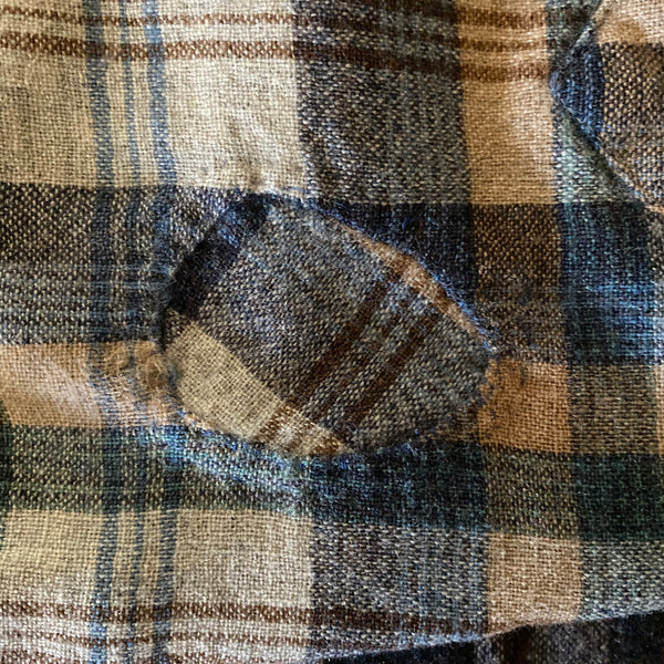 Vintage Pendleton Blue/Grey Plaid Wool Flannel Shirt SZ M