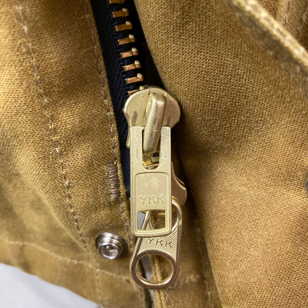 Double YKK Zipper View on Filson Tin Cloth Field Jacket NWOT Size M