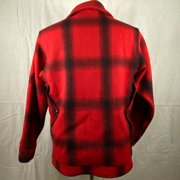 Rear View of Vintage Union Made 75% Red Filson Hunter Wool Coat Style 85