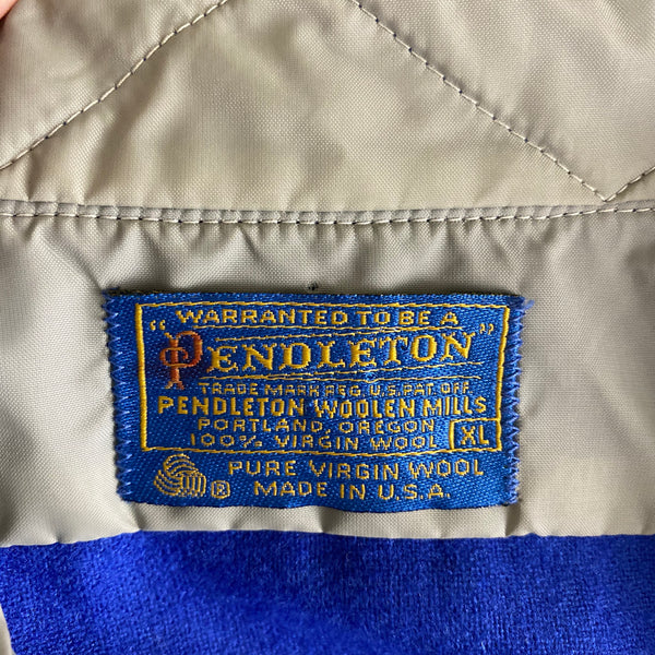 Tag View of Vintage Pendleton Blue Trail Shirt SZ XL