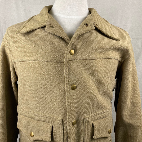 Front Chest View of Vintage Pendleton Wool Tan Coat