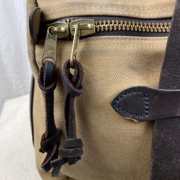 Talon Zippers on Vintage Filson Pullman Rugged Twill Suitcase with Talon Zippers