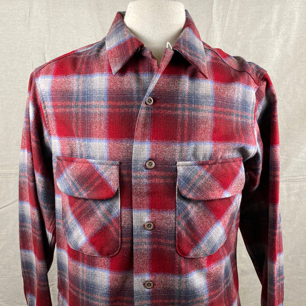 Upper Front View of Vintage Red/Blue Pendleton Board Shirt SZ M