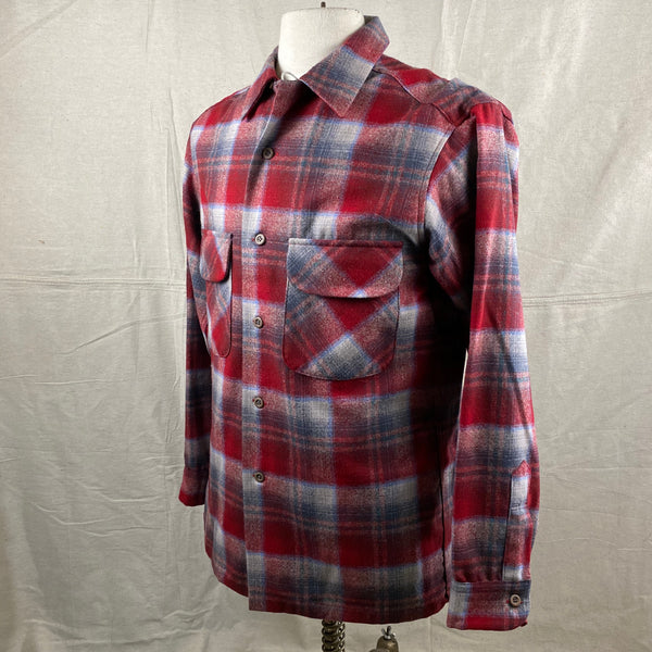 Left Angle View of Vintage Red/Blue Pendleton Board Shirt SZ M
