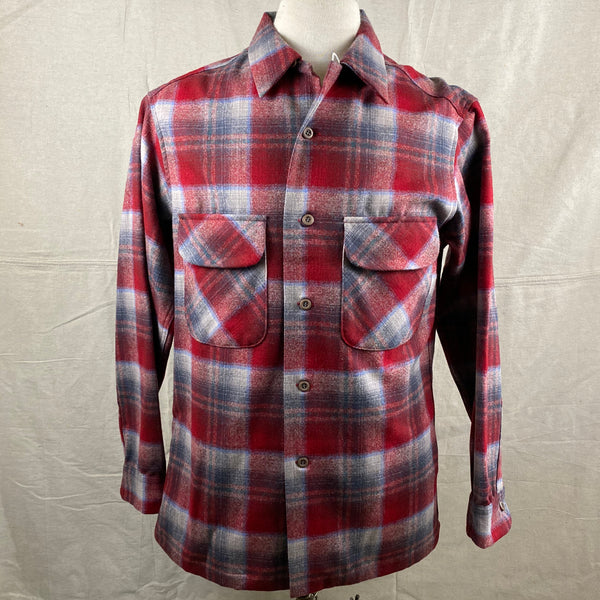Front View of Vintage Red/Blue Pendleton Board Shirt SZ M