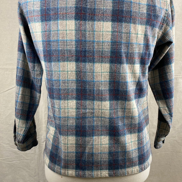 Lower Rear View of Vintage Blue/Grey/Red Pendleton Board Shirt SZ M