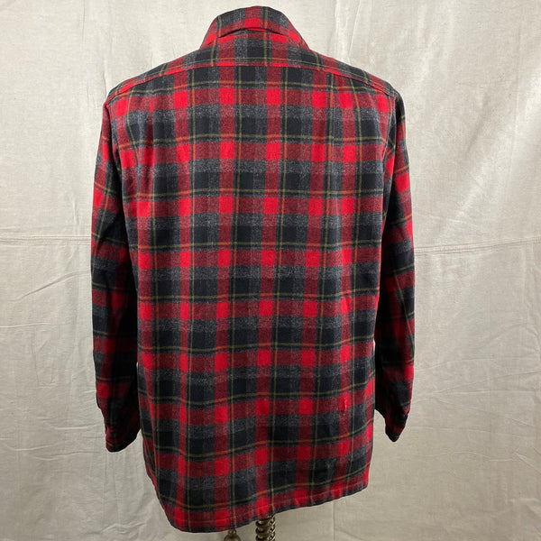 Rear View of Vintage 50s/60s Era Red and Black Pendleton Board Shirt SZ M