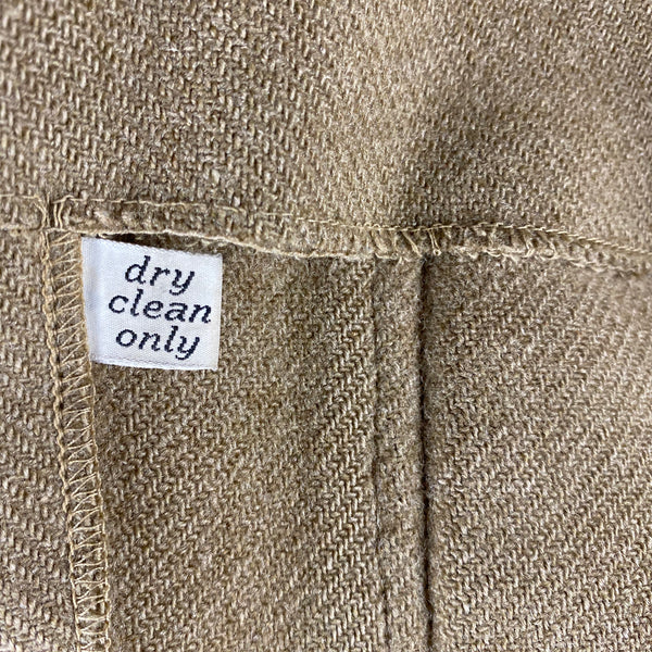 Pendleton Dry Clean Only Tag on Vintage Pendleton Wool Tan Coat