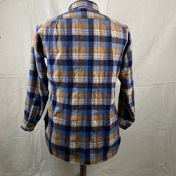 Rear View of Vintage Pendleton Plaid Wool Flannel Shirt SZ 16 1/2