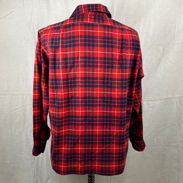 Rear View of Vintage Red & Blue Pendleton Board Shirt SZ L
