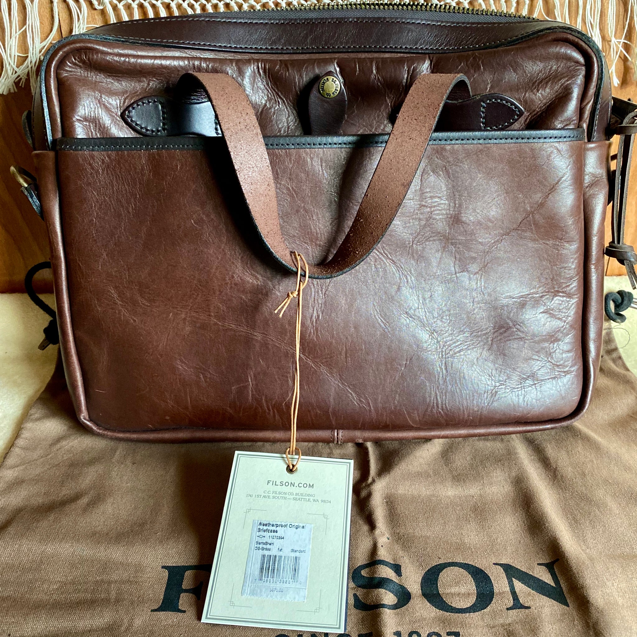 Filson weatherproof leather briefcase sale