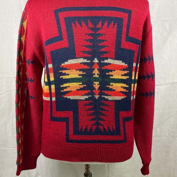 Lower Rear View of Vintage Pendleton High Grade Western Wear Wool Sweater SZ L