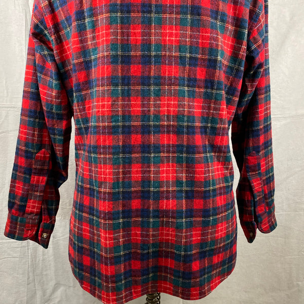 Lower Rear View of Vintage Pendleton Christie Tartan Wool Flannel Shirt SZ L