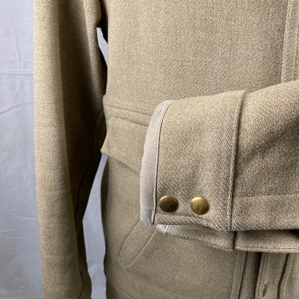 Left Cuff View of Vintage Pendleton Wool Tan Coat