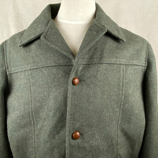 Upper Chest View of Vintage Union Made Filson Wool Car Coat