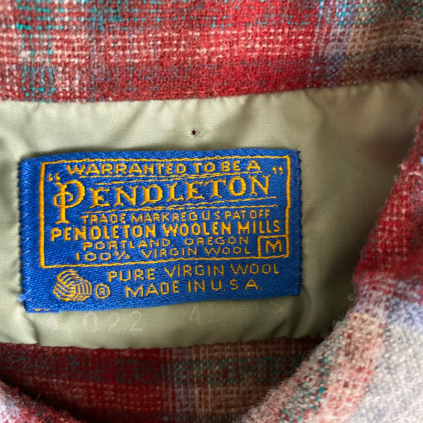 Tag View of Vintage Red/Blue Pendleton Board Shirt SZ M