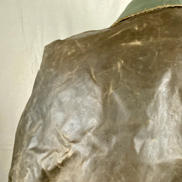 Left Rear Shoulder View on Vintage Filson Tin Cloth Packer Jacket Size XXL