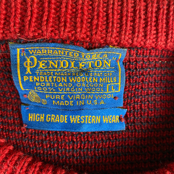 Tag View of Vintage Pendleton High Grade Western Wear Wool Sweater SZ L