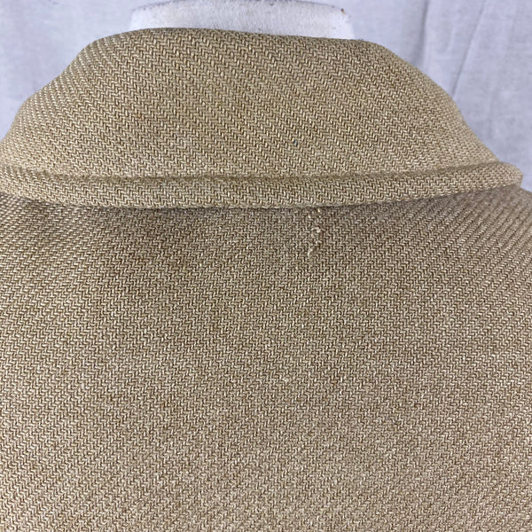 Rear Collar with Pendleton Tag Shadow on Vintage Pendleton Wool Tan Coat