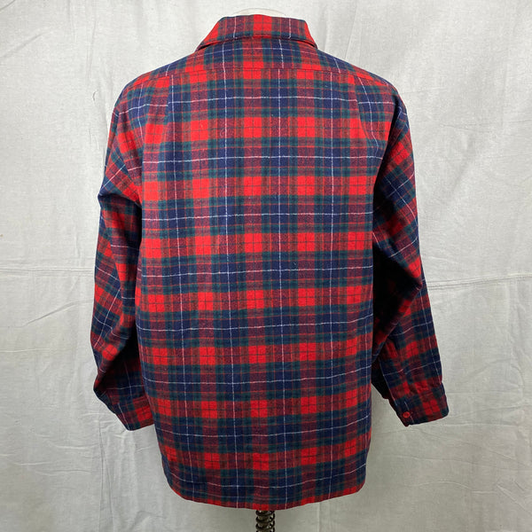 Rear View of Vintage Red, Blue & Green Pendleton Board Shirt SZ XL