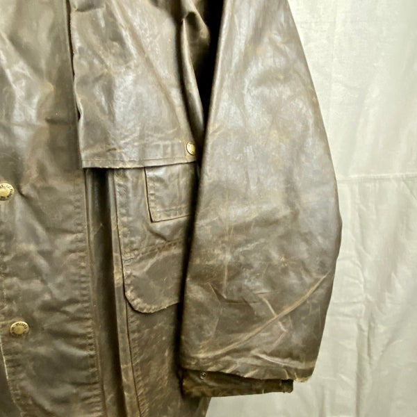 Left Sleeve View on Vintage Filson Tin Cloth Packer Jacket Size XXL