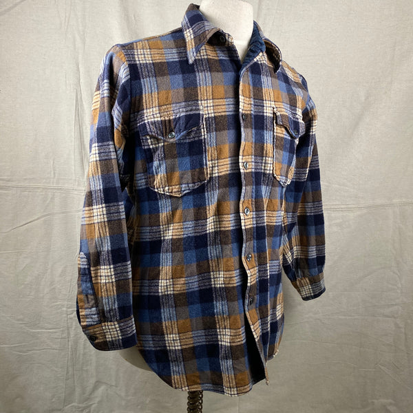 Right Angle View of Vintage Pendleton Plaid Wool Flannel Shirt SZ 16 1/2