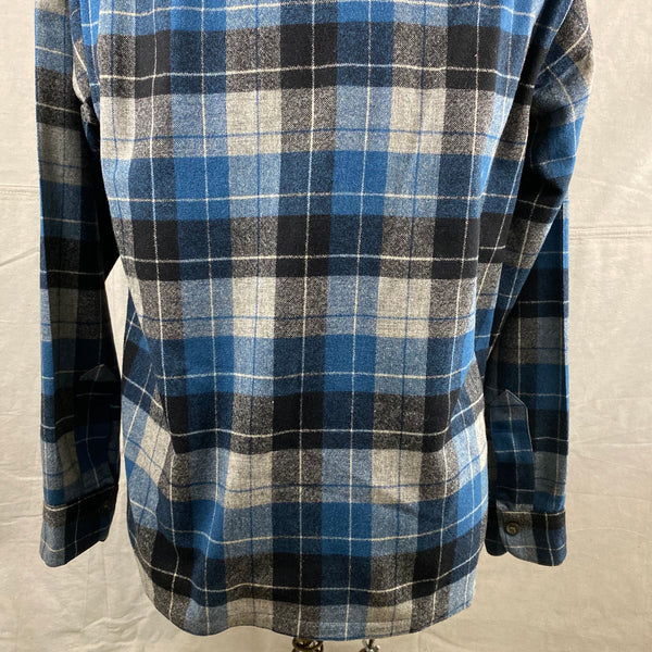Lower Rear View of Vintage Blue/Black Pendleton Board Shirt SZ M