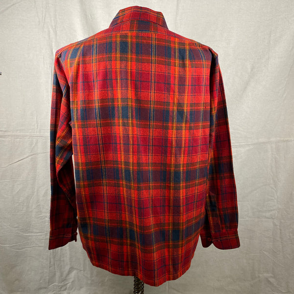 Rear View of Vintage Red Blue & Yellow Pendleton Board Shirt SZ L