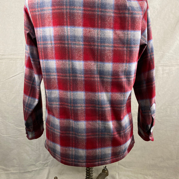 Lower Rear View of Vintage Red/Blue Pendleton Board Shirt SZ M
