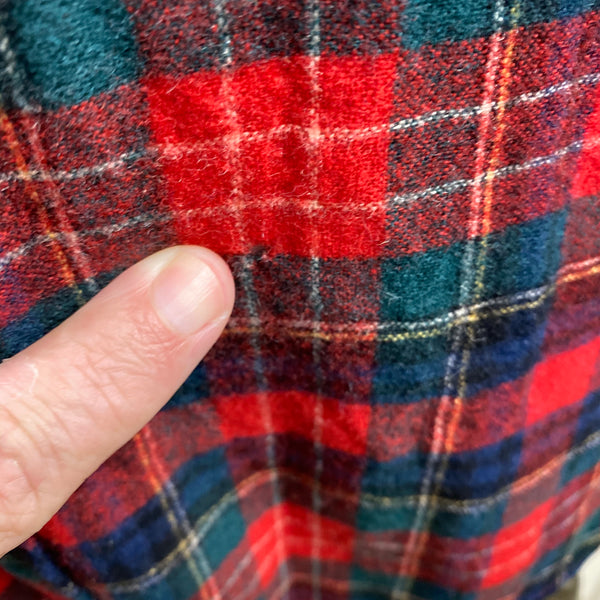 Small Hole on Vintage Pendleton Christie Tartan Wool Flannel Shirt SZ L