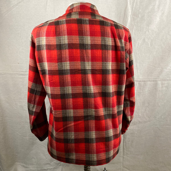 Rear View of Vintage Red/Grey/Black Pendleton Board Shirt SZ M