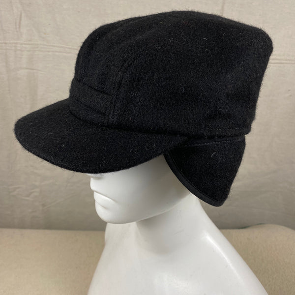 Left Side View of Black Filson Mackinaw Wool Hat Size M