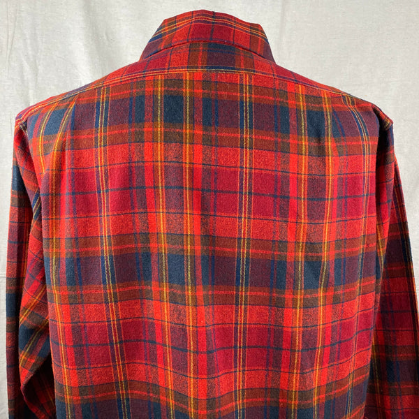 Upper Rear View of Vintage Red Blue & Yellow Pendleton Board Shirt SZ L