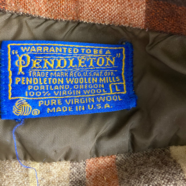 Tag View of Vintage Brown & Tan Pendleton Board Shirt SZ L