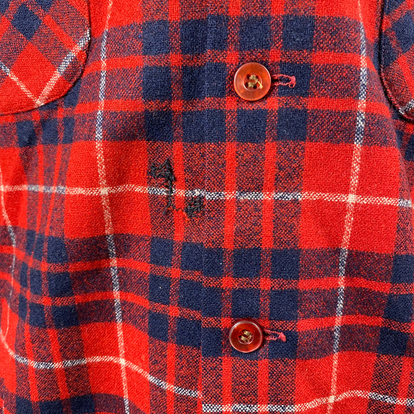Repair of Vintage Red & Blue Pendleton Board Shirt SZ L