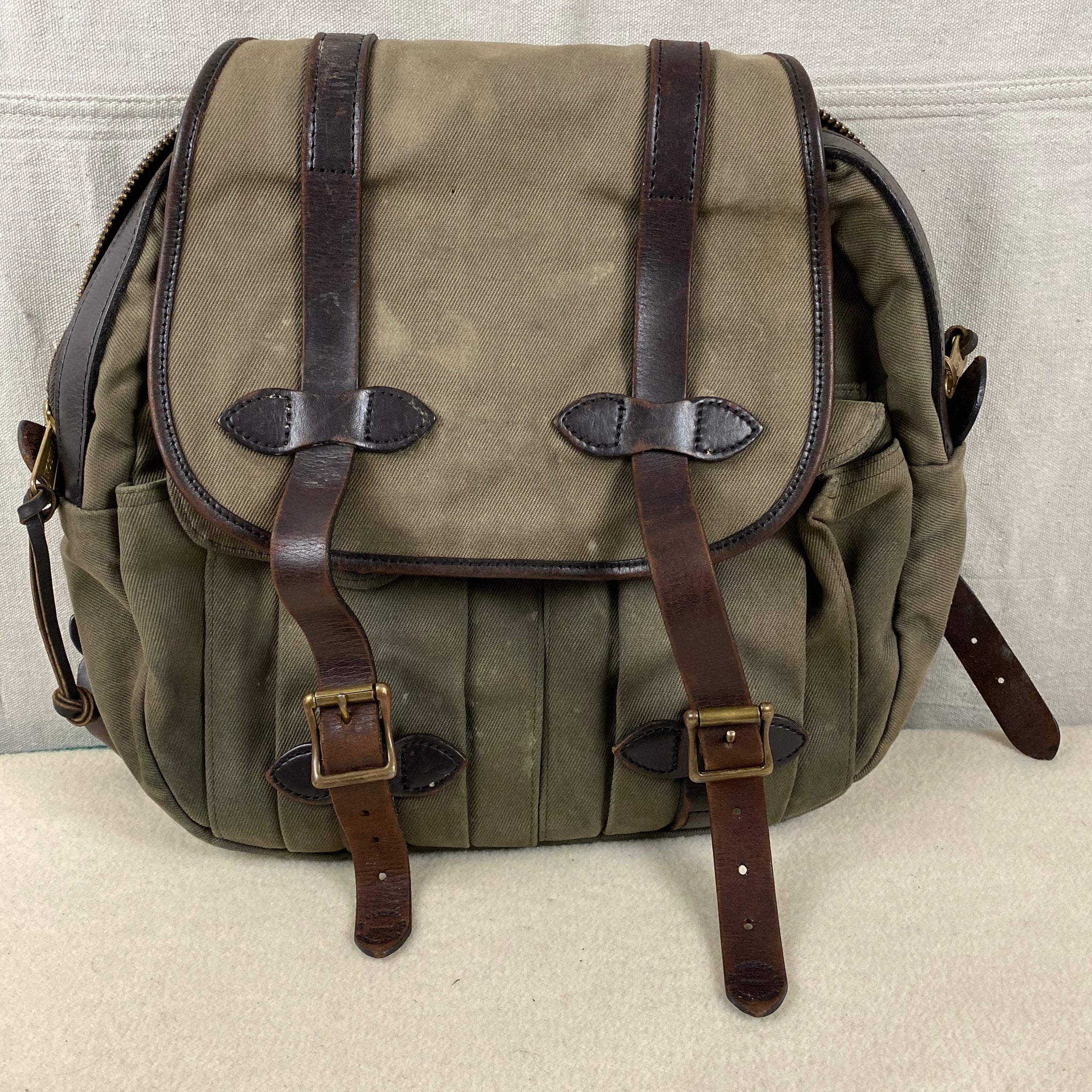Front View of Filson Otter Green Rugged Twill Rucksack