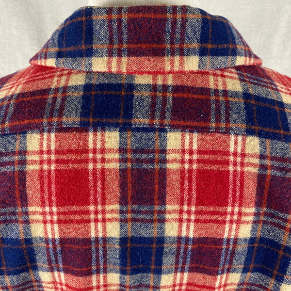 Upper Rear View on Vintage Red & Blue Pendleton Board Shirt SZ L