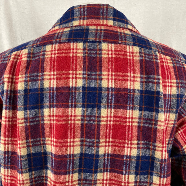 Upper Rear View on Vintage Red & Blue Pendleton Board Shirt SZ L