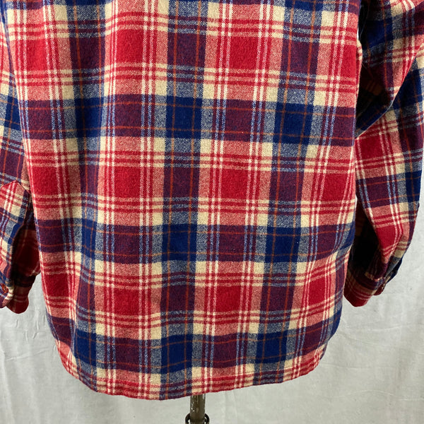 Lower Rear View on Vintage Red & Blue Pendleton Board Shirt SZ L