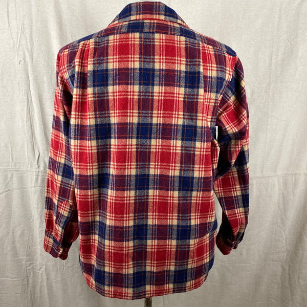 Rear View on Vintage Red & Blue Pendleton Board Shirt SZ L