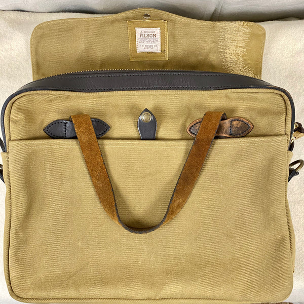 Filson Restoration Department Original Rugged Twill Tan Briefcase FRD