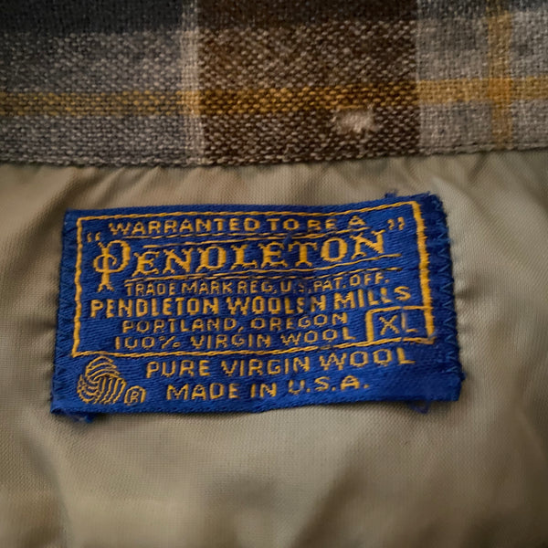 Tag View on Vintage Blue & Grey Pendleton Board Shirt SZ XL