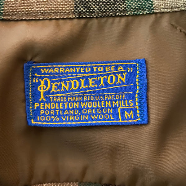 Tag View of Vintage Green & Brown Pendleton Board Shirt SZ M